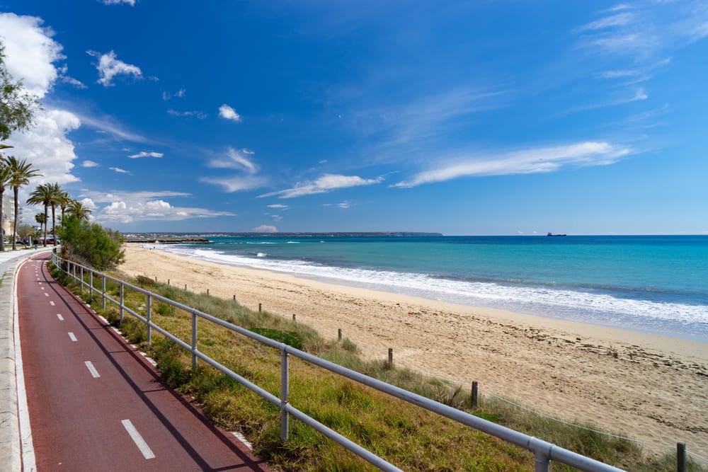 Paseo marítimo - Palma de Mallorca. Ruta en bicicleta