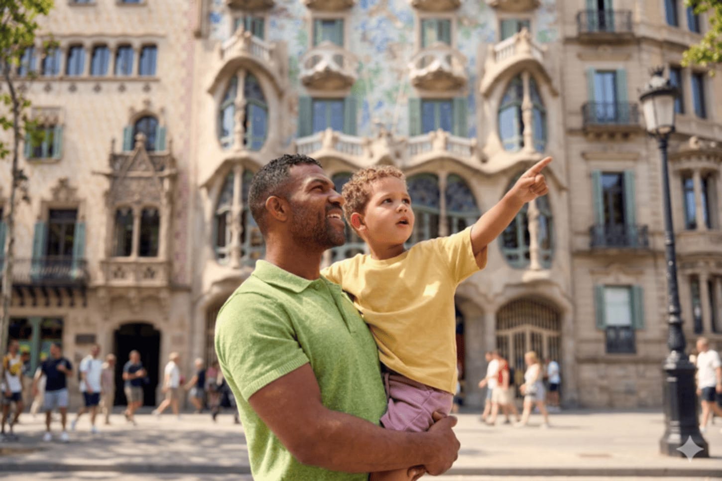 Padre e hijo en Barcelona